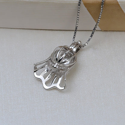 S925 Sterling Silver Halloween Pearl Cage Pendant - Feliz Pearl 