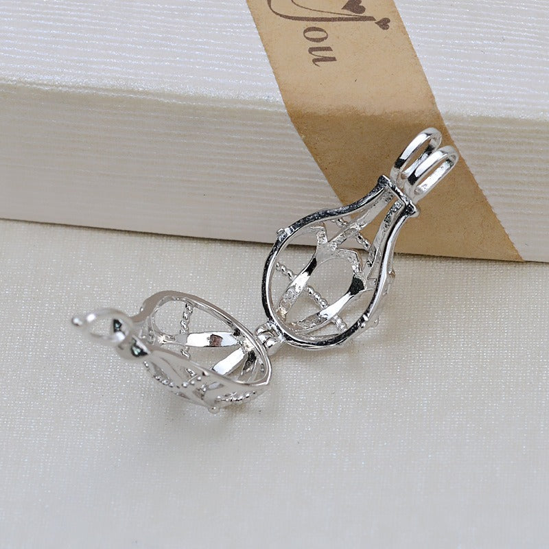 S925 Silver Magic Bottle Pearl Cage Pendant-Feliz Pearl - Feliz Pearl 