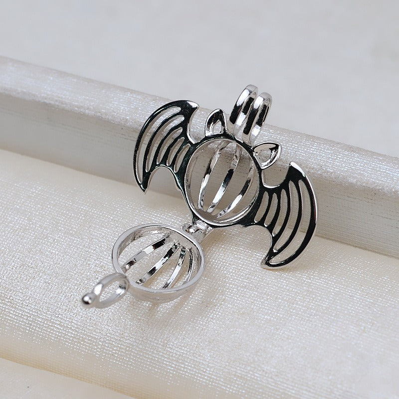 S925 Sterling Silver Bat Pearl Cage Pendant - Feliz Pearl 