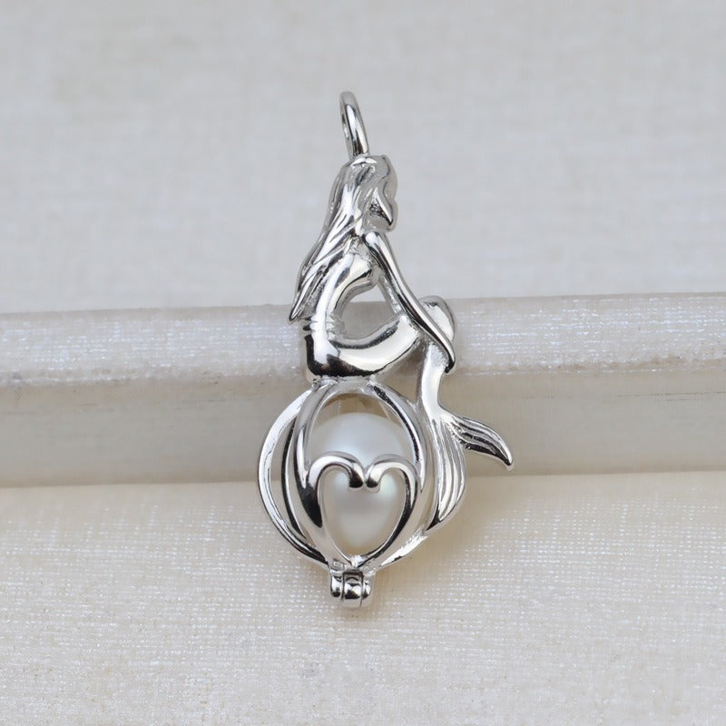 S925 Sterling Silver Mermaid Pearl Cage Pendant - Feliz Pearl 