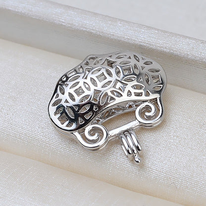S925 Sterling Silver Lucky Lock Pearl Cage Pendant - Feliz Pearl 