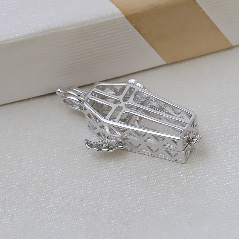 Santa Cross Wing Pearl Cage Pendant-Feliz Pearl - Feliz Pearl 