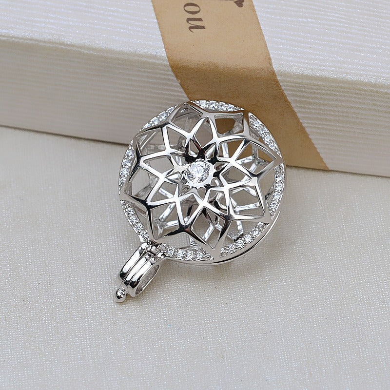 Cubic Zirconia Classic Pearl Cage Pendant-Feliz Pearl - Feliz Pearl 