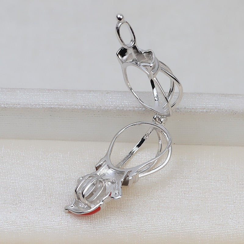 Santa Claus Pearl Cage Pendant-Feliz Pearl - Feliz Pearl 