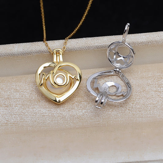 S925 Silver Mom Pearl Cage Pendant - Feliz Pearl 