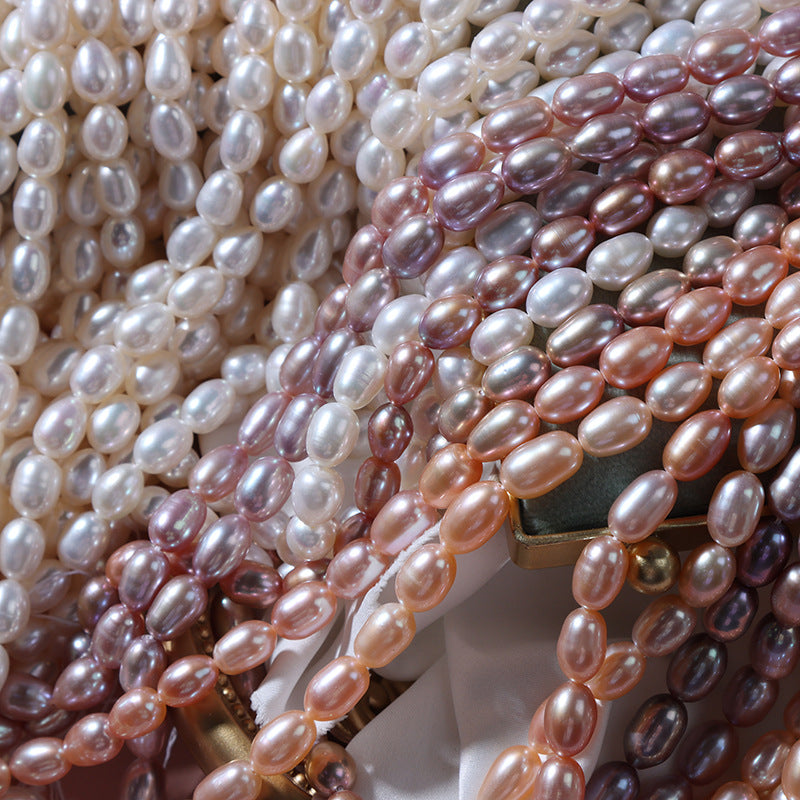 5-6mm High Luster Rice Shape Freshwater Pearl Strands