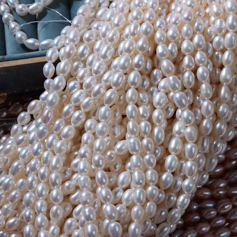 5-6mm High Luster Rice Shape Freshwater Pearl Strands