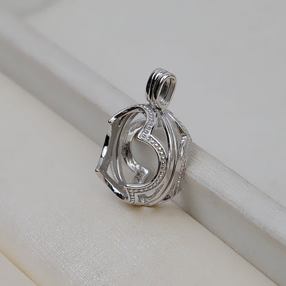 Sterling Silver Globe Pearl Cage Pendant - Feliz Pearl 