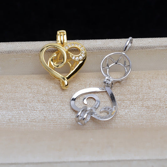 Feliz Pearl Heart Pearl Cage Pendant-Jewelry DIY - Feliz Pearl 
