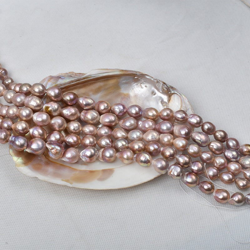 Natural Purple Color Baroque Pearl Strand