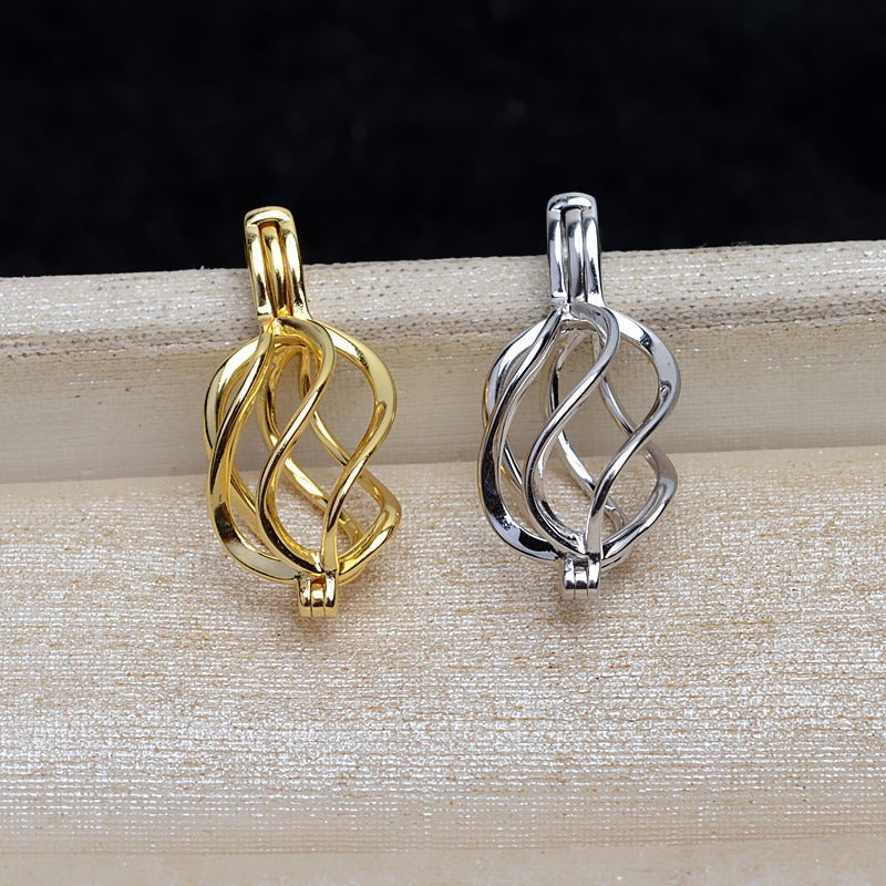Sterling Silver Twisted Pearl Cage Pendant Wholesale - Feliz Pearl 