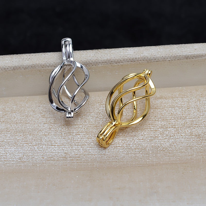 Sterling Silver Twisted Pearl Cage Pendant Wholesale - Feliz Pearl 