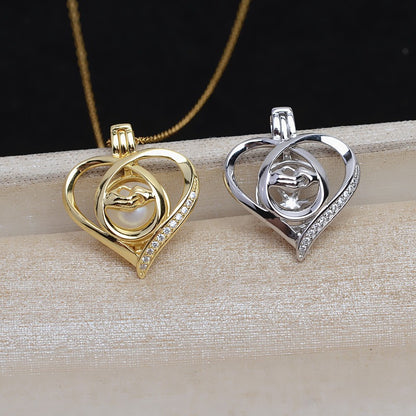 Silver Hand to Hand Pearl Cage Pendant-Feliz Pearl - Feliz Pearl 