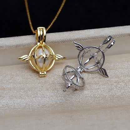 Sterling Silver Little Angle Pearl Cage Pendant - Feliz Pearl 