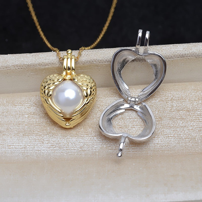 Wholesale Angle Wing Pearl Cage Pendant-Feliz Pearl - Feliz Pearl 