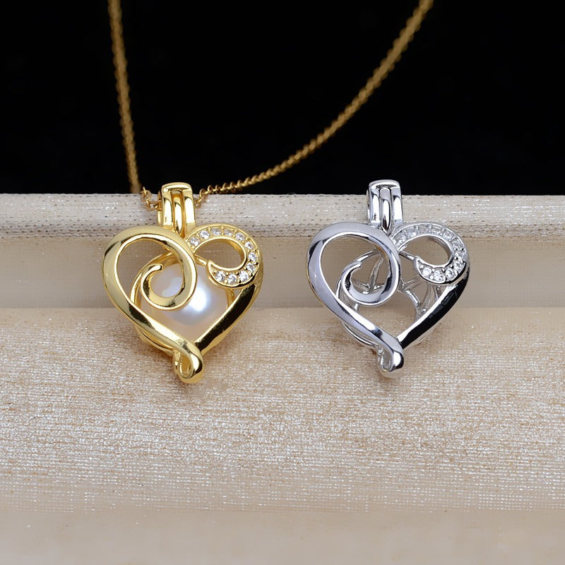 Feliz Pearl Heart Pearl Cage Pendant-Jewelry DIY - Feliz Pearl 