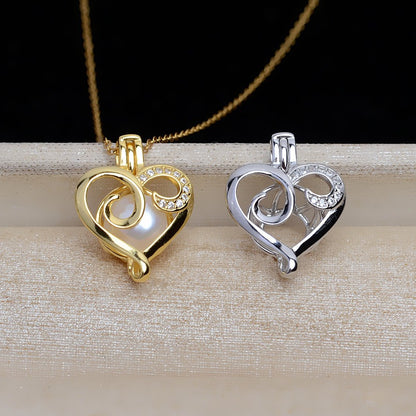 Feliz Pearl Heart Pearl Cage Pendant-Jewelry DIY - Feliz Pearl 