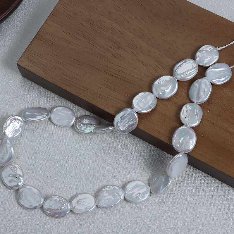 Authentic 14-15mm Coin Shape Freshwater Pearl Strands