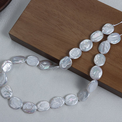 Authentic 14-15mm Coin Shape Freshwater Pearl Strands