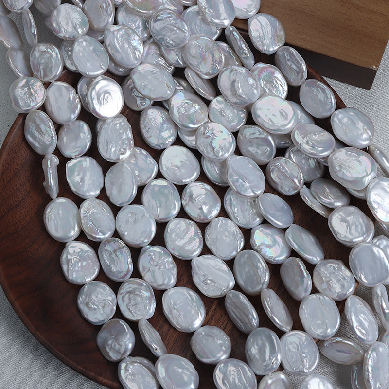 Authentic 14-15mm Coin Shape Freshwater Pearl Strands