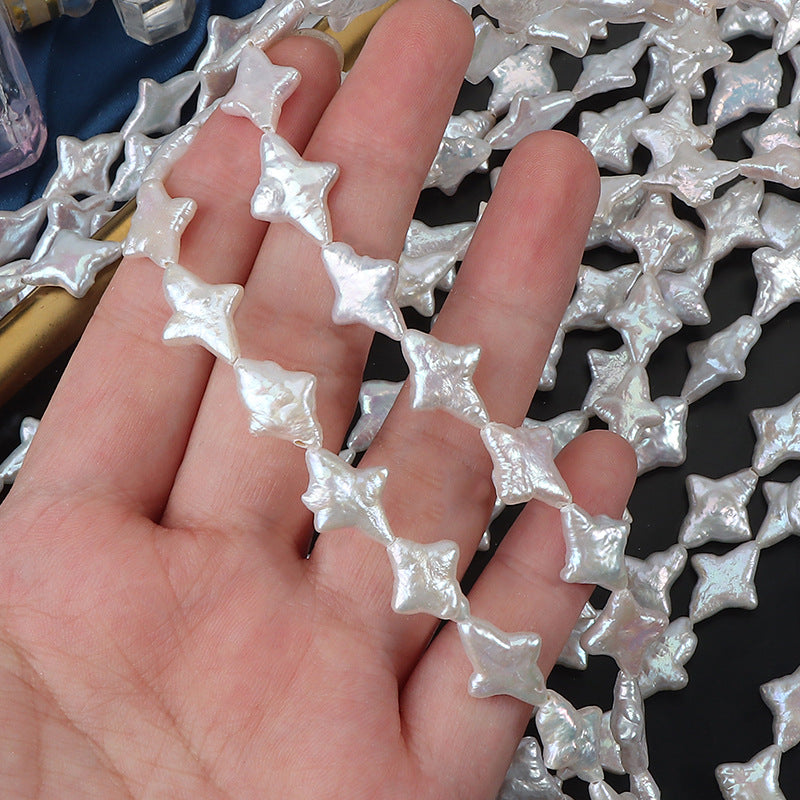 11x15mm Cross Shape Freshwater Baroque Pearl Strands