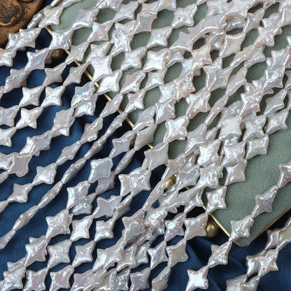 11x15mm Cross Shape Freshwater Baroque Pearl Strands