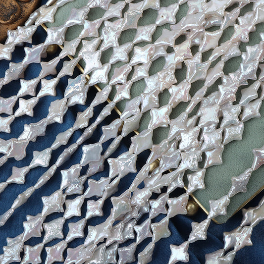 11x15mm Cross Shape Freshwater Baroque Pearl Strands