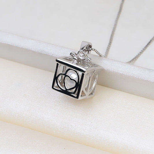 S925 Silver Gift Box Pearl Cage Pendant-Jewelry DIY Settings - Feliz Pearl 