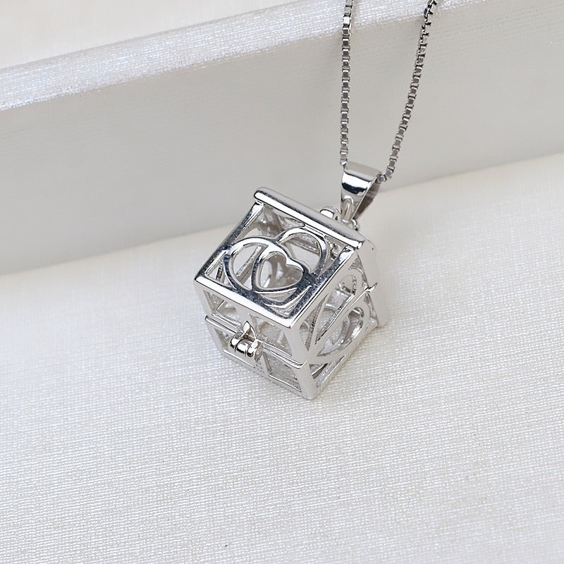 S925 Silver Gift Box Pearl Cage Pendant-Jewelry DIY Settings - Feliz Pearl 