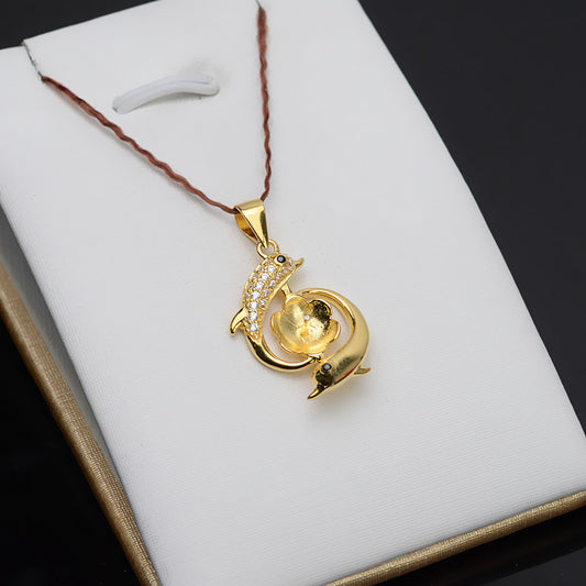 Happy Dolphin Pearl Pendant Mounting-S925 Sterling Silver