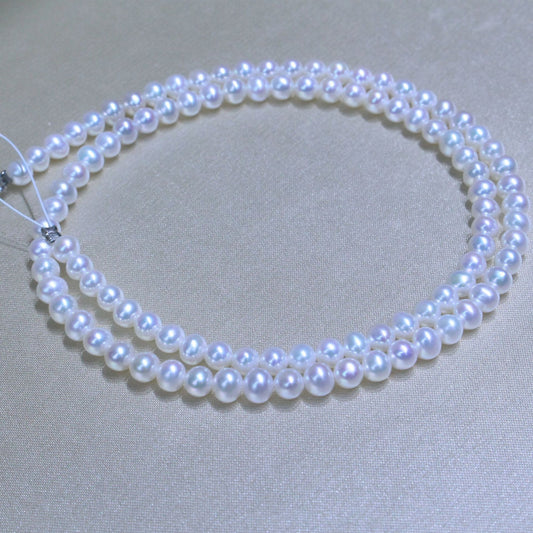 4-5mm white freshwater pearl strands