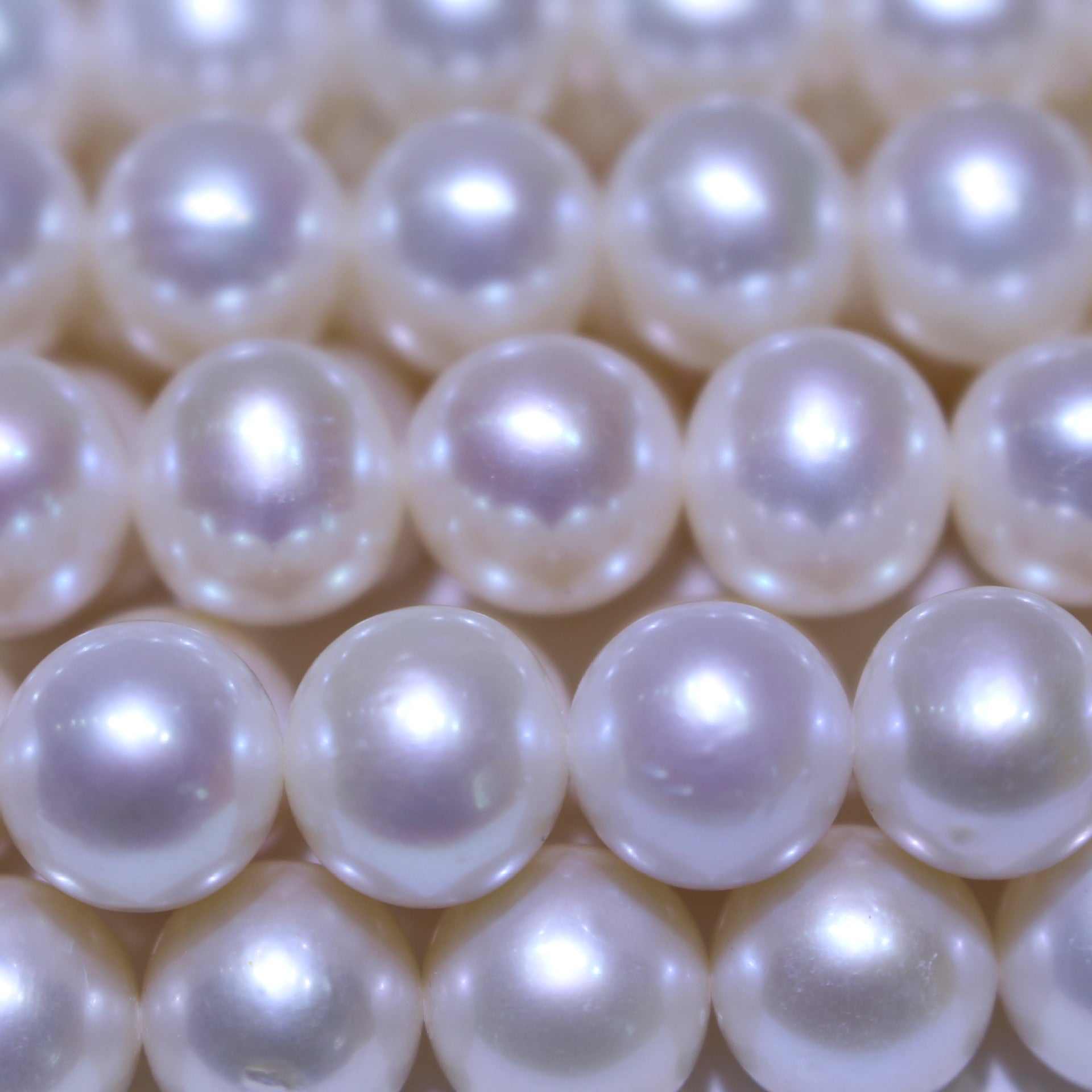 Near Round White Edison Pearl Strands