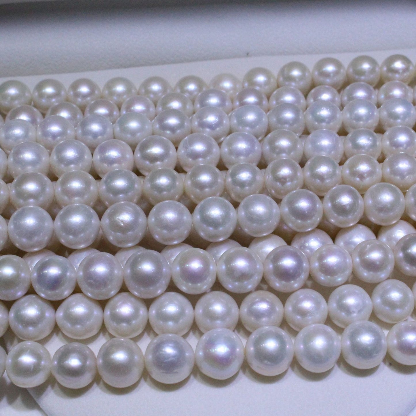11.5-12.5mm Round White Edison Pearl Strands