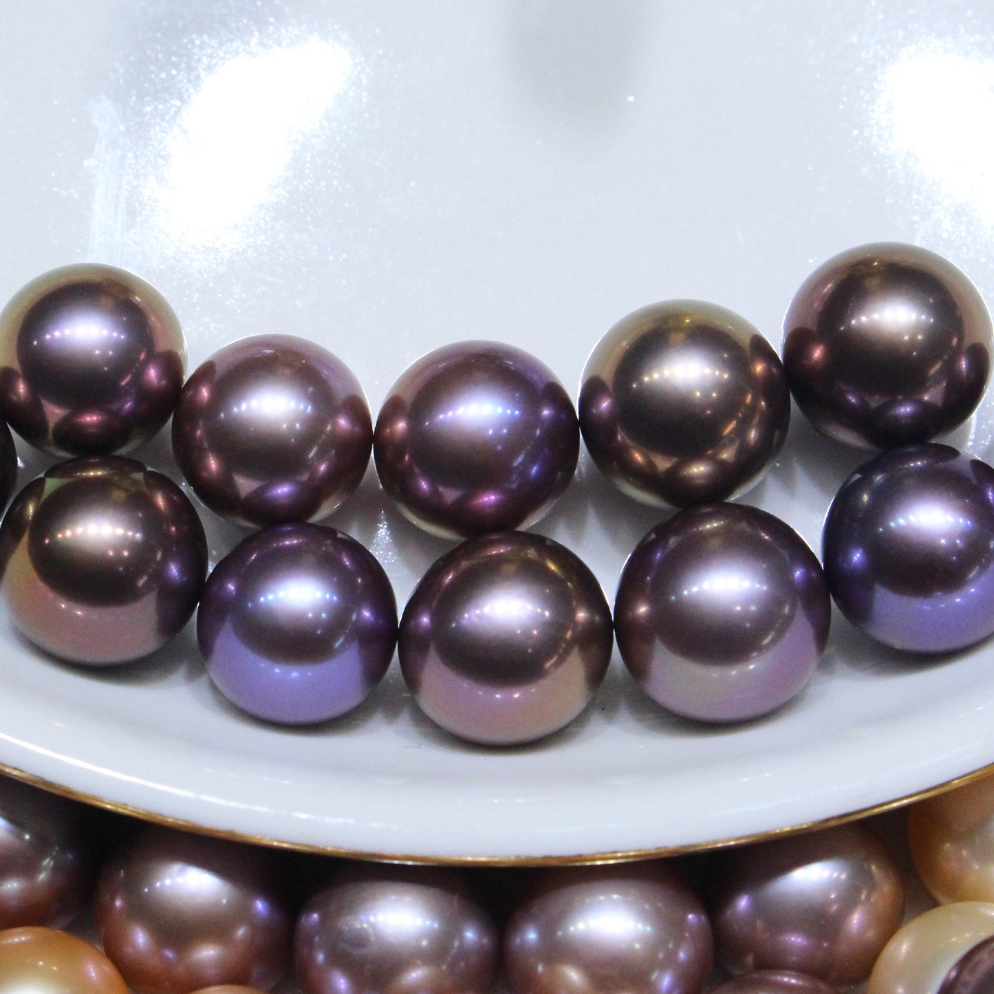 Natural purple color round shape edison loose pearlsonline