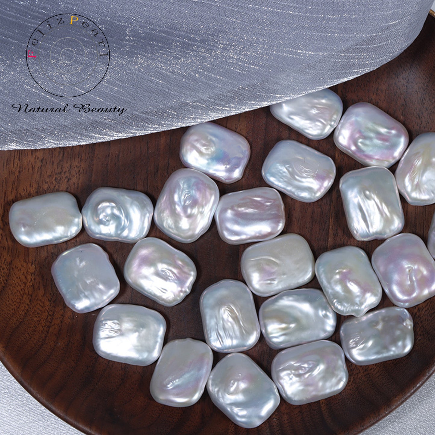 14-15mm Freshwater Rectangle Shape Baroque Pearls