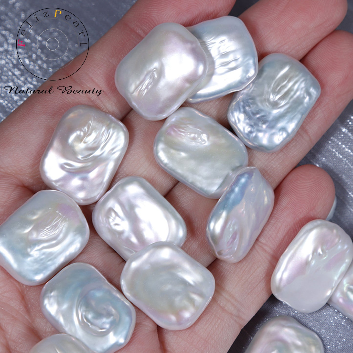 14-15mm Freshwater Rectangle Shape Baroque Pearls