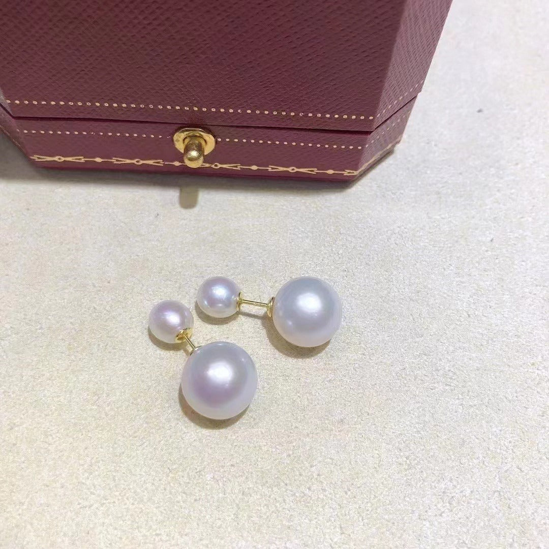 Classic Double Pearl Women Real Pearl Earring - Feliz Pearl 