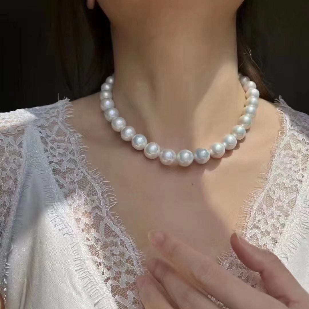 11-13mm White Color Round Edison Pearl Necklace
