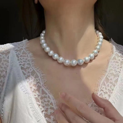 11-13mm White Color Round Edison Pearl Necklace