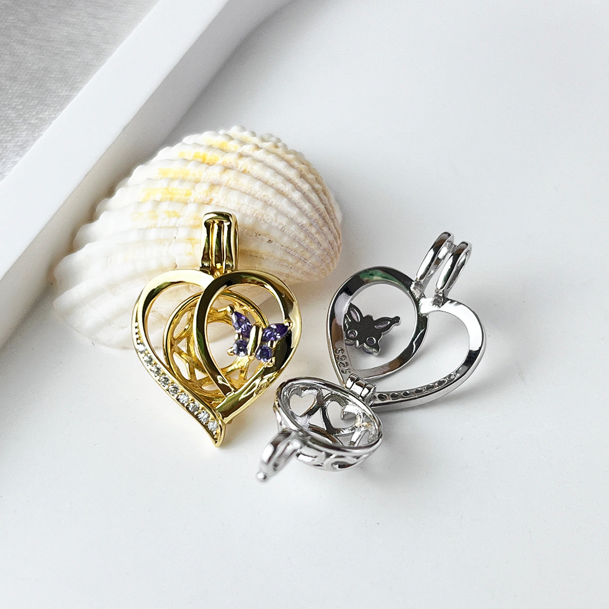 Butterfly Heart Cage Pendant