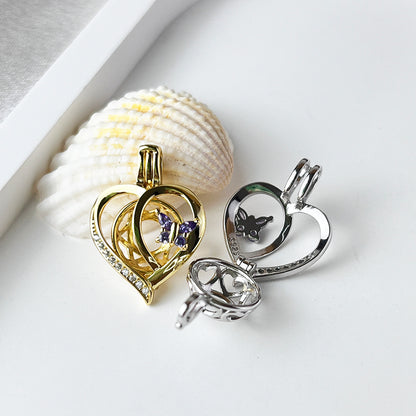 Butterfly Heart Cage Pendant