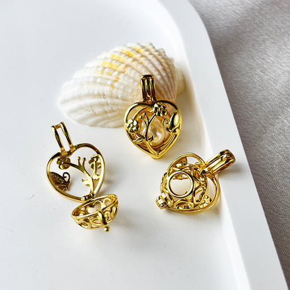  Joyful Butterfly Pearl Cage Pendant
