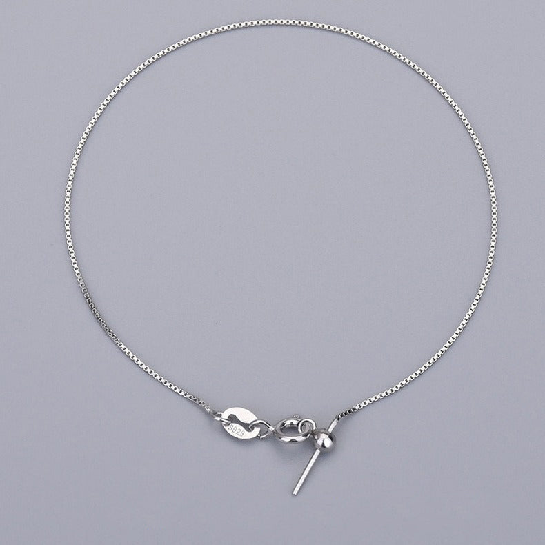 S925 Sterling Silver Pin Bracelet Chain
