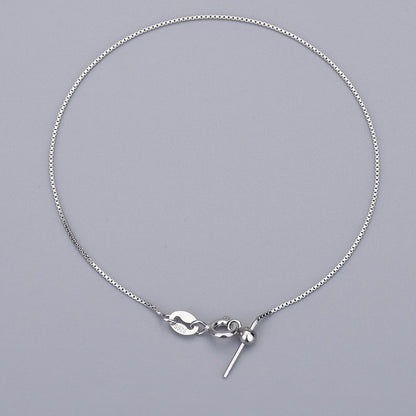 S925 Sterling Silver Pin Bracelet Chain