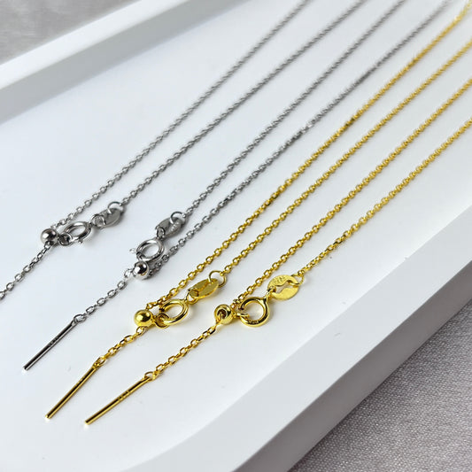 0.9mm S925 Silver Pin O Necklace Chain Wholesale