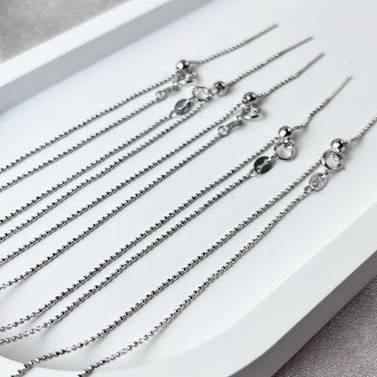 S925 Silver 1mm Beads Pin Necklace Chain
