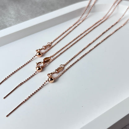 Rose Gold Needle Chain Necklace