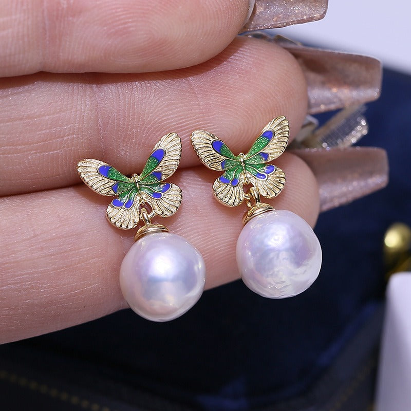 Lovely Butterfly Pearl Dangle Earring Setting