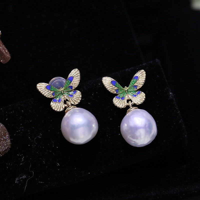 Lovely Butterfly Pearl Dangle Earring Setting