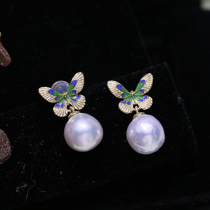 Lovely Butterfly Pearl Dangle Earring Setting